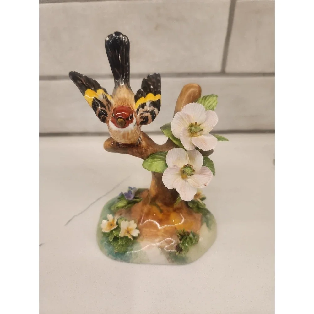 Vintage Crown Staffordshire Fine Bone China Chaffinch Bird Figurine By JT Jones